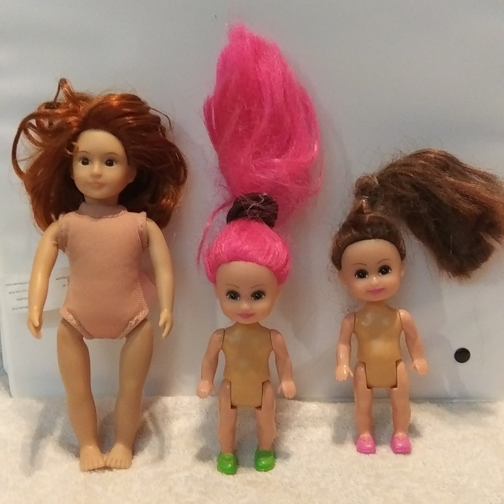 Battat Lori 6" doll and two smaller dolls